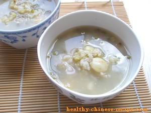 Green Mung Bean with Lily Bulb Congee, cool summer recipes