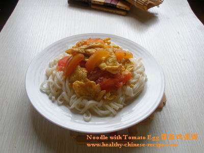 Noodle with tomato egg sauce